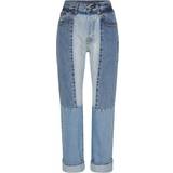 Victoria Beckham S Bukser & Shorts Victoria Beckham Patchwork denim trousers light_mid_vintage_wash