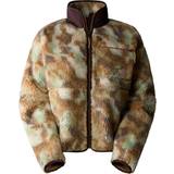 Fleece - Gul Tøj The North Face Extreme Pile Women's Full Zip Almond Butter Evolved Texture Print-Coal Brown