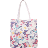 Shein Håndtasker Shein Butterfly Print Square Bag, Stylish Linen, PVC Bag for Groceries & Gifts, Daily commuting, travel, vacation, street shopping, multi-color open pattern, canvas butterfly pattern Y2K