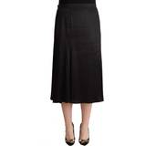 Silke - Sort Nederdele Blumarine Black Acetate High Waist A-line Midi Skirt IT48