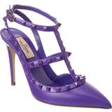39 ½ - Lilla Højhælede sko Valentino Garavani Rockstud leather pumps purple