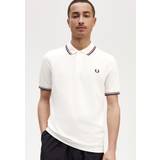 Fred Perry Herre T-shirts & Toppe Fred Perry Twin Tipped Polo Shirt White