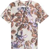 48 - Blomstrede - Jersey Tøj Dries Van Noten Mens Cement Floral-print Relaxed-fit Cotton-jersey T-shirt