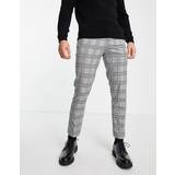 River Island Grå Bukser & Shorts River Island tapered smart trouser in grey checkW34 L30