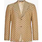 Gucci Sort Overdele Gucci Gg Supreme Single-Breasted Blazer In Linen