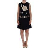 Blomstrede - Uld Tøj Dolce & Gabbana Black AM PRINCESS Crystal Shift Dress IT40