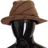 Stribede Tilbehør Dolce & Gabbana Brown Fedora Striped Print Summer Hat 57cm