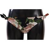 Dolce & Gabbana Dame Badebukser Dolce & Gabbana Black Roses Print Swimsuit Bikini Bottom Swimwear IT4