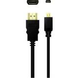 Qnect Kabler Qnect High Speed HDMI cable w/Ethernet A D 2m