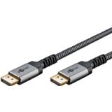 DisplayPort-kabler - Grå Goobay Pro DP 1.4 Sleeve - Black 1m
