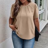 16 - 48 - Dame Bluser Shein Plus Solid Puff Sleeve Blouse