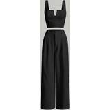 22 - L Jumpsuits & Overalls Shein Solid Tank Top & Wide Leg Trousers