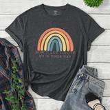 26 - Dame - Grå T-shirts & Toppe Shein Plus Rainbow & Slogan Graphic Tee