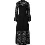 Lange kjoler - Nylon - Sort Selected Femme SlfColette LS Ankle Lace Dress Black