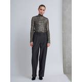 Bruuns Bazaar Polyester Bukser & Shorts Bruuns Bazaar NeedBBMagdalena pants Grey pin stripe
