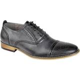 Grå Oxford Goor Capped Lace Oxford Brogue Shoes Grey