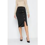 20 - Jersey Nederdele LTS Tall Button Midi Skirt Black