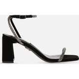 7,5 - Syntetisk Højhælede sko Steve Madden Women's Leva Embellished Faux Heeled Sandals Black