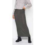 20 - Dame - Polyester Nederdele LTS Tall Black Ribbed Maxi Skirt