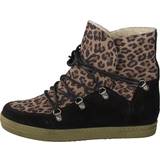 Pavement Ruskind Sko Pavement Uma Wool Leopard Suede, Female, Sko, Sneakers, høje sneakers, Brun/Sort