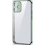 Joyroom Grøn Mobiletuier Joyroom New Beauty Series Ultra Thin Transparent Case with Metallic Frame for iPhone 12 mini Green JR-BP741