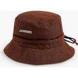 Dame - Lærred Tilbehør Jacquemus Mens Brown Le Bob Gadjo Brand-plaque Cotton Bucket hat