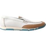 Dolce & Gabbana Herre Loafers Dolce & Gabbana White Leather Loafers Moccasins Shoes EU43.5/US10.5
