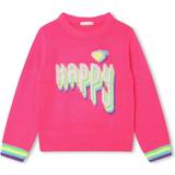Pink Striktrøjer Børnetøj BillieBlush Kid's Happy Sweater - Neon Pink