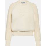 Fåreskind - S Sweatere Prada Pullover aus Alpakawolle mit Shearling Weiß