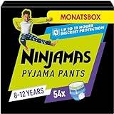 Pampers NINJAMAS Pyjama Pants Månedskasse til drenge, 8-12 år, 54 stk