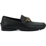 Versace Sko Versace Black Calf Leather Loafers Shoes EU41/US8