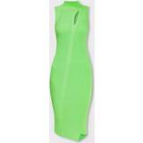Versace Viskose Kjoler Versace Green Slashed Midi Dress 1Gi10/Spring Green IT