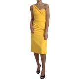 46 - Gul Kjoler Dolce & Gabbana Yellow One Shoulder Side Slit Midi Dress IT46