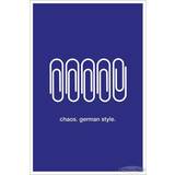 Blå Vægdekorationer Close Up Chaos.German Style. Kunstdruck Poster