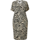 Dame - Grøn - Zebra Kjoler Gozzip Kjole Andrine Oversize Dress Sort 46/48