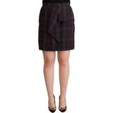 Rød - Uld Nederdele BENCIVENGA Multicolor Checkered Ruffle High Waist Mini Skirt IT46
