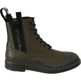 43 - Grøn Snørestøvler Dolce & Gabbana Green Leather Boots Zipper Mens Shoes EU39/US6