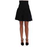 Silke Nederdele Dolce & Gabbana Black Floral Cutout Lace A-Line Skirt IT36