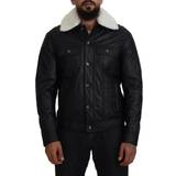 48 - Skind Overtøj Dolce & Gabbana Men's Leather Jacket - Black