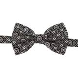 Dolce & Gabbana Herre Tilbehør Dolce & Gabbana Black white 100% Silk Adjustable Neck Papillon Tie