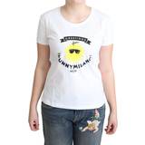 Moschino Dame T-shirts & Toppe Moschino White Cotton Sunny Milano Print T-shirt IT42