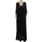 Dolce & Gabbana Dame - W30 Tøj Dolce & Gabbana Black Ricamo Knitted Full Length Maxi Dress IT40