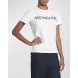 Moncler Dame Overdele Moncler White Embroidered T-Shirt White