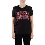 Dolce & Gabbana Sort Overdele Dolce & Gabbana Black Logo Print Cotton Crew Neck Tee T-shirt IT42