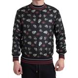 44 - Silke Sweatere Dolce & Gabbana Black Ring Print Silk Crewneck Sweater IT52