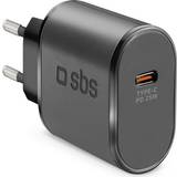 SBS Oplader Batterier & Opladere SBS 25W PD Vægoplader m. USB-C Sort