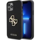 Guess Mobiltilbehør Guess iPhone 12/iPhone 12 Pro Cover Perforated Glitter Sort