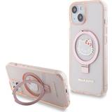 Hello Kitty Pink Mobiletuier Hello Kitty iPhone 15 Cover Ring Stand MagSafe Lyserød
