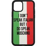 Moschino Sort Mobiltilbehør Moschino Italian flag print iPhone 11 Pro case women Polyurethane/Polycarbonite One Size Black
