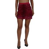 Dolce & Gabbana Leopard Nederdele Dolce & Gabbana Pink Leopard High Waist A-line Mini Skirt Pink